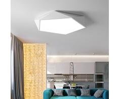 BAIVIN Geometrische Deckenleuchte Modernen Minimalistischen Kronleuchter LED Schmiedeeisen Lampe Schlafzimmer Studie Wohnzimmer Küche Badezimmer Beleuchtung,White,24W40CM