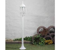 Rustikale WegleuchteBrest in weiß mit E27 bis zu 60W 230V IP23 Gartenleuchte Wegelampe antik Laterne Aussenleuchte Aussenlampe Wegeleuchte Stehleuchte Standlampe