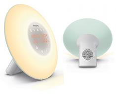 Philips HF3507/10 Wake-up Light LED, Aufwachen mit Licht, 2 natürlichen Wecktöne, mint
