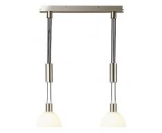 Brilliant Amira Pendelleuchte, 2-flammig, höhenverstellbar eisen/chrom, Metall, E14, 40 W, 17.5 x 51 x 170 cm