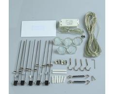 LED Seilsystem Strahler Spotleuche Schienensystem Spotlight MR16 GU5.3 LED Leuchtmittel 3Watt 300lm 2700K und Driver (5 x 3Watt)