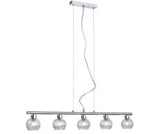 Hänge Lampe Ess Zimmer ALU Geflecht Decken Pendel Glas Kugel Leuchte LeuchtenDirekt 12028-55