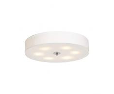 QAZQA Modern/Landhaus/Vintage/Rustikal Country Deckenleuchte/Deckenlampe/Lampe/Leuchte weiß 70 cm - Trommel/Innenbeleuchtung/Wohnzimmerlampe/Schlafzimmer/Küche Glas/Textil/Stahl Z