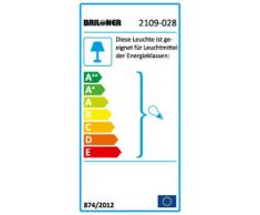 Briloner Leuchten 2109-028 Badlampe, Badleuchte, Spiegellampe, Wandlampe, Fassung: 2xE14 / max. 40W, weißes Glas, Endkappen in chrom, Material: Metall und Glas, IP23, 315x80x70mm (LxBxH)