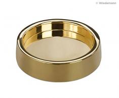 Kerzenteller (049.2GP) Messingleuchter Gold poliert für Kerzen Ø 100 mm, Kerzenhalter, Dekoteller 35 x 135 mm