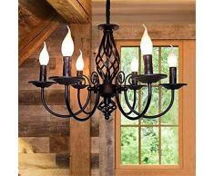 Antik Pendelleuchte Schatten Rustikale Französische Klassische Aristokratische Anhänger Kerze Kronleuchter Landhausstil Im Europäischen Stil Wohnzimmer Einfach, E14 Metall Hängeleuchte