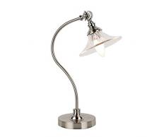 Metall Tischlampe Verstellbare Steampunk Design Tischleuchte Jugendstil Im Vintage Retro Look Schreibtischlampe Nachttischlampe Dekoleuchten E14 Fassung Eisen Verchromung Klar Glasschirm