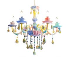 Hänge- & Pendelleuchten Kinderzimmer Spielzeug Lampe Rainbow Kristall-Kronleuchter European Candle Restaurant Lampe Kinderzimmer-Schlafzimmer-Lampe (Color : Blue, Size : 60cm*69cm)