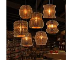 LATIG Pendelleuchte Kugel Papier-Geflecht Hängeleuchte Schlafzimmerlampe Pendellampe, Wohnzimmerlampe, 27cm Durchmesser, Höhe 25 cm,Aufhängedraht 120cm(frei einstellbar) 7pcs