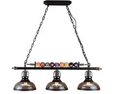 Gweat Billard Dekor 3 Lichter Kronleuchter für Billard Hall, Restaurant, Café, Bar, Club, Schlafzimmer Beleuchtung, nordischen Stil Schmiedeeisen Pendelleuchte schwarze Farbe