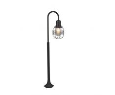 QAZQA Landhaus/Vintage/Rustikal Rural Außenleuchte/Wegeleuchte/Gartenlampe/Gartenleuchte/Standleuchte schwarz IP44 - Guardado/Außenbeleuchtung Aluminium/Glas Rund LED geeignet E27 Max.