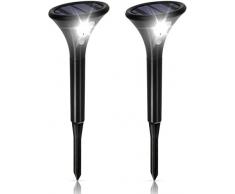 Solarlampe für Außen , Solarleuchten Garten Sehr Hell mit Bewegungsmelder [2 Stück], 2 Modi IP65 Wasserdicht Auto ein/aus Solar Strahler für Außen Garten, Hof, Pfad [Energiesparend A+]
