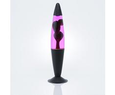 Dekorative Lavalampe Jenny in schwarz / pink / lila / 42cm hoch / mit Kabelschalter / inklusive Leuchtmittel / tolle Lavaleuchte als Stimmungslicht
