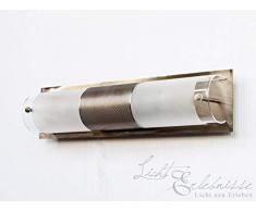 LED Energiespar-Badleuchte 2×3 Watt im Jugendstil aus Metall und Echtglas IP20 Jugendstilleuchte Lampe Leuchte