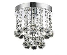 AFSEMOS LED Deckenleuchte, Moderne Stil Anhänger Kristallkronleuchter Mit Elegantem Design, feine Kristall-Deckenleuchte für die Küche, Schlafzimmer, Küche und Restauran(Keine Glühbirne enthalten)