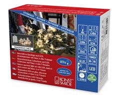 Konstsmide 3760-103 LED Dekolichterkette Acrylsterne / für Außen (IP44) / Batteriebetrieben: 4xAA 1.5V (exkl.) / mit Lichtsensor, 6h und 9h Timer / 40 warm weiße Dioden / transparentes Kabel