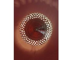 Orientalische Messing Lampe Deckenlampe Leuchte Safiye - silberfarbig klein