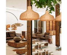 Retro Pendelleuchte Deckenpendelleuchte Hanf Bambus Weben Rattan Lampenschirm für Industrie Restaurant/Bar/Cafe/Rural Schlafzimmer, φ40cm