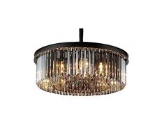 SB-63400A,Postmoderner heller Luxuskronleuchter, amerikanischer Kristallpendelleuchte,Hängelampe aus braunem Schmiedeeisen für Schlafzimmer, Wohnzimmer, Esszimmer.