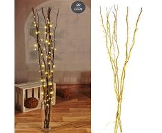 Lichterzweige mit 80 LEDs gold Beleuchtung Lichterkette Leuchtzweig Dekoration Lichter Zweig