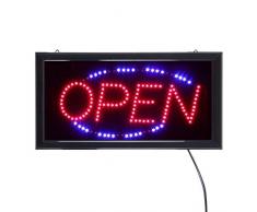 LED Leucht-Schild OPEN Leuchtreklame geöffnet/open - Werbung, annimierte Reklame, Stopper, rot/blau