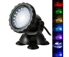 BLOOMWIN 3.5W IP68 RGB Unterwasserbeleuchtung, 220V Unterwasserlicht Poolbeleuchtung Brunnen Lampe für Garten, Rasen, Gartenteich, Brunnen, Aquarium, Gartenteich