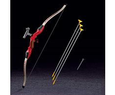 GCT Recurve Bogen Und Pfeil Set Spielzeug Geschenk Für Kinderversion Outdoor Schießspiele Mit 5 Starken Saugnapfpfeilen Leuchtbogen Und Scheibe,Rot