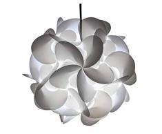 deng DIY Party Dekoration - Puzzle Lampenschirm - Puzzle Lichtschirm - Deckenleuchte - Selbstmontage Durchmesser 25 cm Weiß,Weiß,Lampe