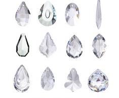 H&D 24er klar Kristall Kronleuchter Lampe Beleuchtung Tropfen Anhänger Kugeln Prismen zum Aufhängen Glas Prismen Teile Regenbogen Sonnenfänger Wohnkultur