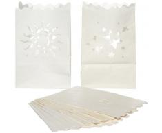 Luminaria 8532500 Lichtertüte Day & Night - 10er Set, Windlicht, Papier, 11 x 16 x 9 cm, Weiß