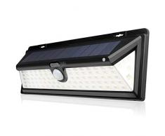 Solar Zaunlichter, Outdoor Solar Gartenlichter mit Bewegungssensor 90 LED Weiß Superhelles Flutlicht, Wasserdicht Drahtlose Außenwand Sicherheitsleuchten für Die Garagentreppe