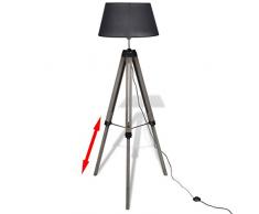 vidaXL Stativ-Stehlampe Stativlampe Design Stehlampe Leselampe Holz Landhausstil