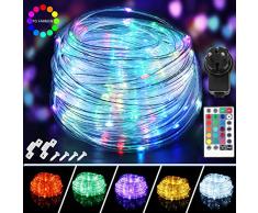 20M LED Schlauch Lichterkette Außen, 200er LED Lichtschlauch Wasserdicht IP68, 16 Farben 4 Modi Lichterkette Dimmbar, Lichterschlauch mit Fernbedienung, Memoryfunktion & Stecker für Garten, Terrasse