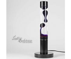 Respektvolle Lavalampe Steven mit schwarzem Gestell / lila violetter Lava / 39cm hoch / Kabelschalter / mit Leuchtmittel / Lavaleuchte