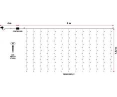 Vorhang 3 x 1,52 m 182 LEDs warmweiß, transparentes Kabel mit Lichteffekt, Weihnachtslichter, Weihnachtsbeleuchtung für Außen