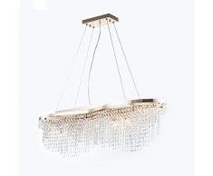 Wundervolle Moderne Kristall Pendelleuchte // Hängeleuchte, Metall in Farbe Gold, zahlreiche Kristall-Behänge, 7-flammig, kürzbar, exkl. E14 60W, 220V-240V