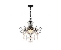 SL-63044,American Retro Kronleuchter,leichte Luxus-Pendelleuchte mit achteckigen Kristallperlen,transparente Kristallhängelampe,Hängeleuchte für Wohnzimmer,Hotel