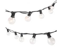 Wasserdicht Außen String Lichterkette für Innen Außen Patio Garten Hinterhof Party Hochzeit Dekorationen (25 Birnen, 3 Ersatzbirnen) Wasserdicht IP44 Bestandene CE-Zertifizierung 25 andene CE-Zertifiz
