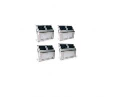 Solar LED Wandleuchte Edelstahl Dämmerungsschalter Außenlampe Treppenbeleuchtung Wandlampe Innen/Außen IP64 Wasserdicht