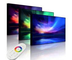 Lightbox-Multicolor | LED Leuchtbild | Nordische Polarlichter | 60x40 cm | Front Lighted