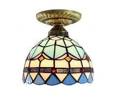 Schöne Tiffany Stil Deckenleuchte 1x Flammig Glas Jugendstil E27 MAX 60W Ø20CM
