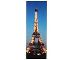 Mendler LED-Bild, Leinwandbild Leuchtbild Wandbild, Timer ~ 100x35cm Eifelturm, flackernd