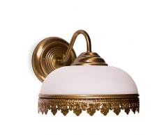 Helios Leuchten 304129 klassische Wandleuchte Messing antik | Lampe Leuchte Wandlampe Jugendstil | Messinglampe 1xE27