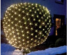 LED Lichternetz Gartenbeleuchtung 3 x 3 m 240 LED warmweiss Kabel transparent IP44 Außen …