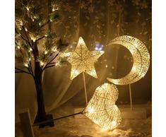 Uonlytech LED Tischleuchte, LED Rattan Liebe Herzform Tischlampe, dekorative blinkende Nachtlicht für für Party Home Schlafzimmer Indoor (weiß)