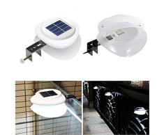 WEIZI Solar-Zaunlichter, verbesserte 9 LEDs, solarbetriebene Dachrinnen-Lichter, wasserdicht, intelligente Solar-Garten-Lichter, Weiß