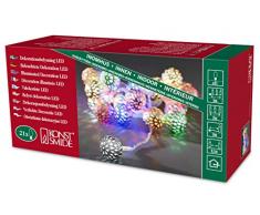 Konstsmide 3177-503 LED Dekolichterkette silberfarbene Metallbälle / für Innen (IP20) 24V Innentrafo / 21 bunte Dioden / transparentes Kabel