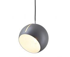 Verstellbare Leuchte Pendelleuchte Nordic Geometric Slant Ball Dekoration Deckenleuchte Postmodernen Minimalistischen Restaurant Tisch Bar Runde Kugel Schmiedeeisen Kronleuchter (Farbe: Grau)-Grau