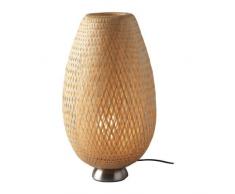 IKEA Tischleuchte Böja vernickelt Rattan ohne Leuchtmittel