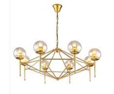 XMIMI Gold Äste Kronleuchter 6/8 Lichter Eisen Pendelleuchte Klarglas Kugel Deckenleuchte Atmosphäre Hotel Club Restaurant Magic Beans Molecular Light Fixture